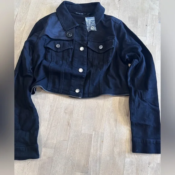 Peace Love World Black Denim Long Jacket - Picture 7 of 9